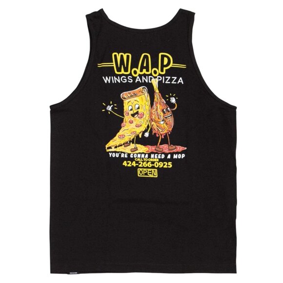 Open 925 Men's Tank Top Wings And Pizza Tank Top Black Unisex - Picture 1 of 3